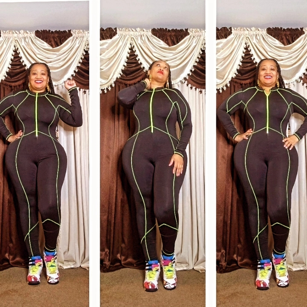 Black and Green Women's Jumpsuit
